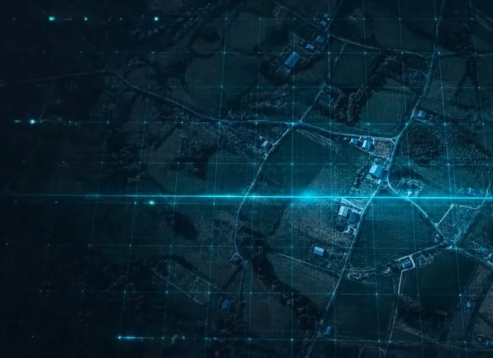 Stylized aerial data map of the Dallas-Fort Worth area.